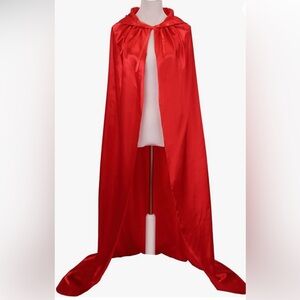 NEW Adult Red Hooded Long Halloween Cape